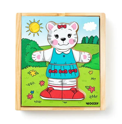 Puzzle garderoba kotki - 18 elementów