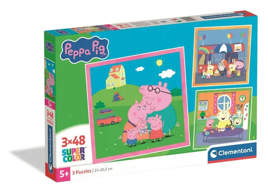 Puzzle 3x48 SuperKolor Świnka Peppa