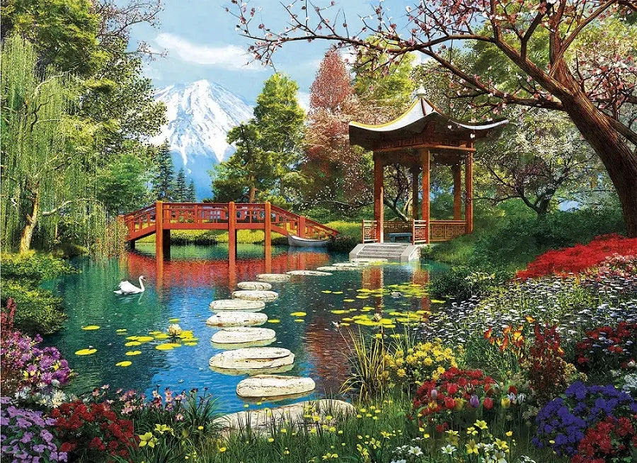 Clementoni puzzle 1000 hq gardens of fuji