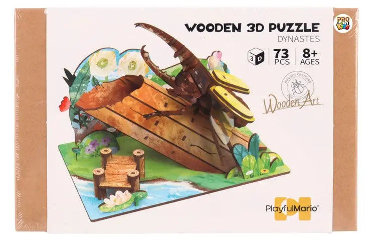 Puzzle drewniane 3D Chrząszcz na drzewie 12619