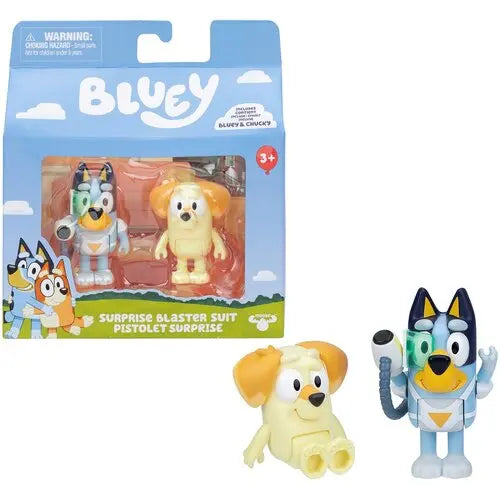 Zestaw figurek bluey i chucky z blasterem