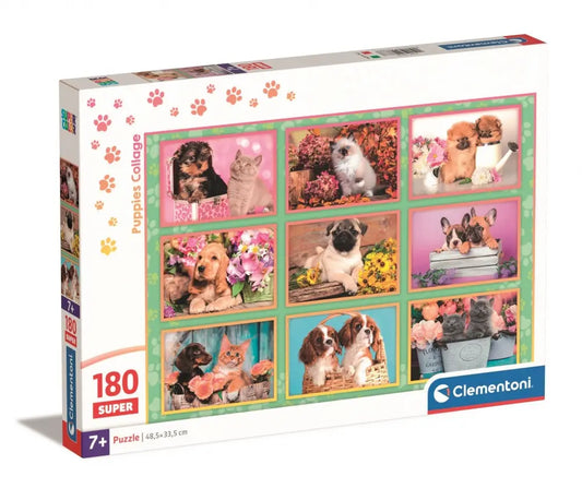 Puzzle 180 Super Kolor Puppies collage