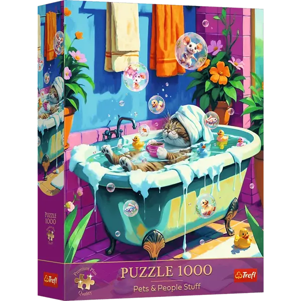 Puzzle Pets and People Stuff 1000 el. Miau, Relaks, Powtórz