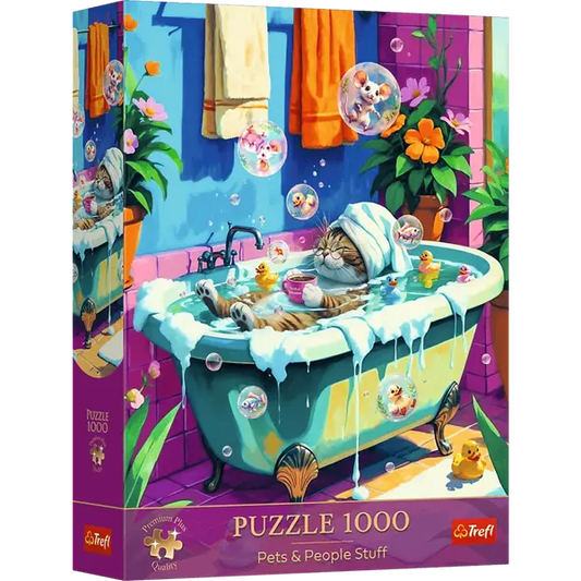 Puzzle Pets and People Stuff 1000 el. Miau, Relaks, Powtórz
