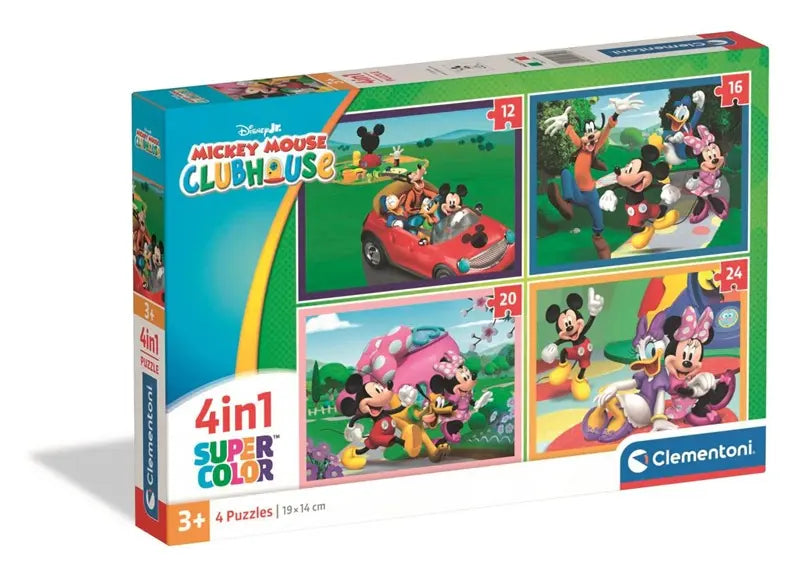 Puzzle 4w1 SuperKolor Klub Przyjaciół Myszki Mickey