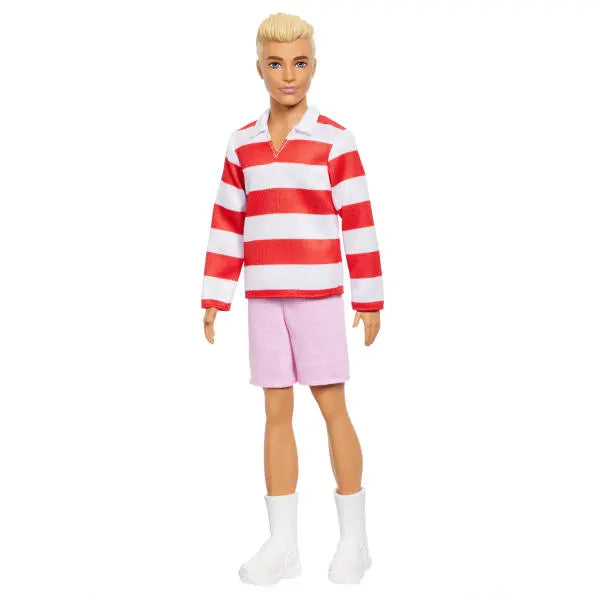 Ken Fashionistas w bluzce w czerwono-białe paski