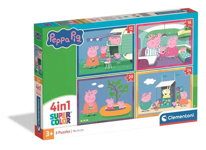 Puzzle 4w1 SuperKolor Świnka Peppa