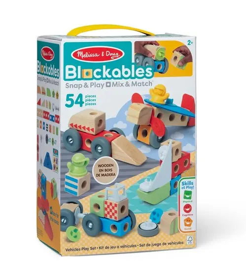 Blockables - pojazdy drewniane 54 elementy