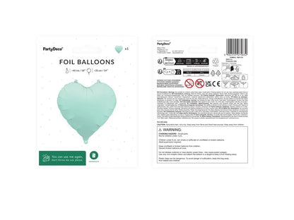Balon foliowy Serce 45cm zieleń