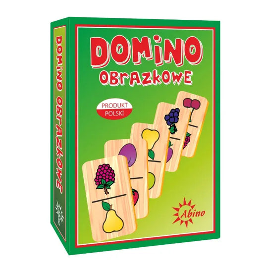 Domino obrazkowe owoce drewniane