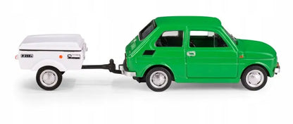 Zestaw Fiat 126p + przyczepa Niewiadów N250C - zielony