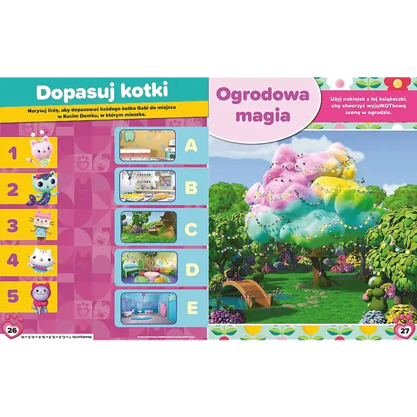 Książka aktywizująca Koci Domek Gabi. 300 naklejek