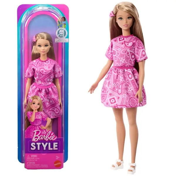 Barbie lalka Fashionistas w różowej sukience