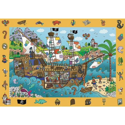 Puzzle 100 elementów Obserwacyjne Spy Guy - Statek Piracki