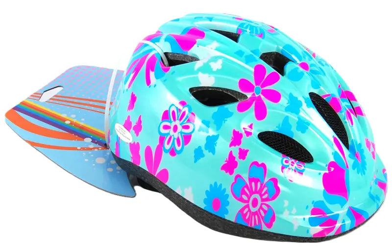 Kask rowerowy Volare niebieski w kwiaty 47-51cm