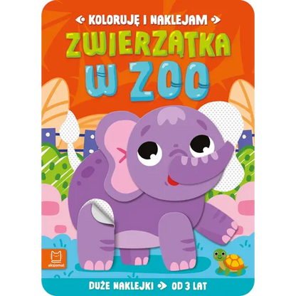 Koloruję i naklejam: Zwierzątka w zoo