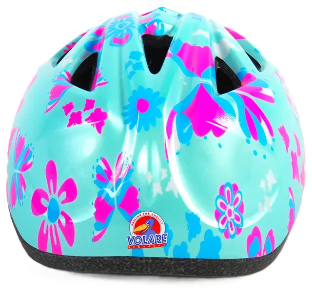 Kask rowerowy Volare niebieski w kwiaty 47-51cm