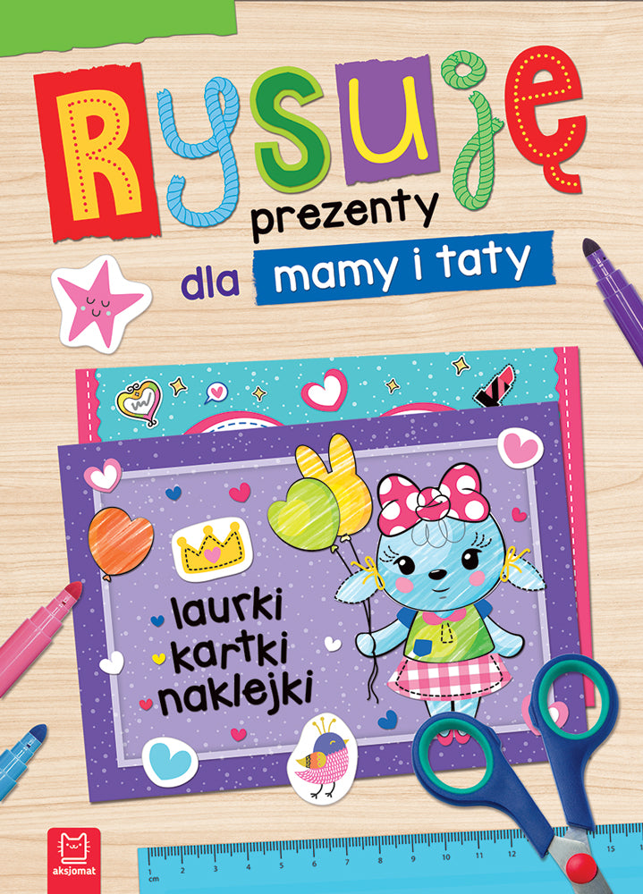 Aksjomat rysuję prezenty dla mamy i taty laurki kartki naklejki