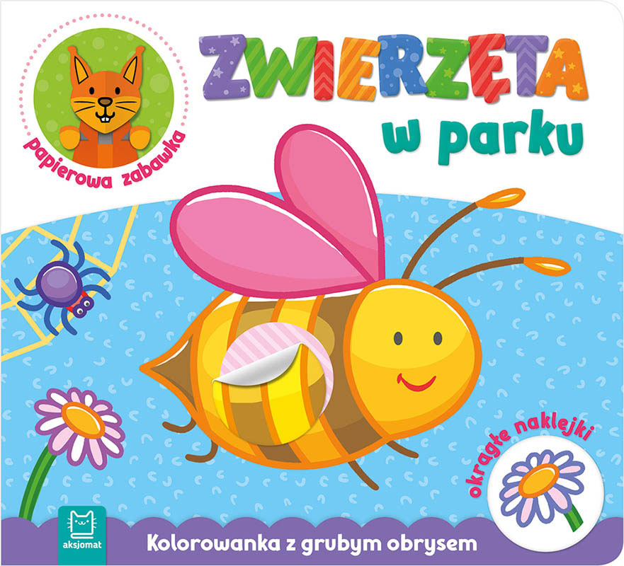 Aksjomat zwierzęta w parku kolorowanka z grubym obrysem okrągłe naklejki papierowa zabawka