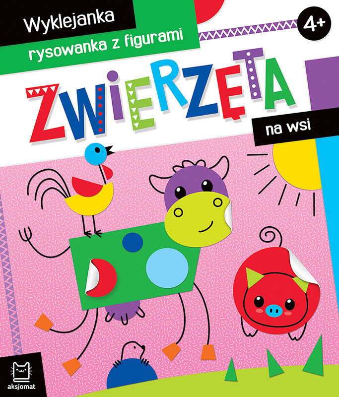 Zwierzęta na wsi. Wyklejanka, rysowanka z figurami