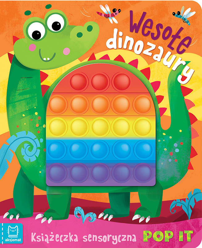 Aksjomat wesołe dinozaury książeczka sensoryczna z pop it