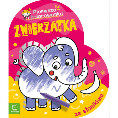 Zwierzątka pierwsza kolorowanka ze słonikiem