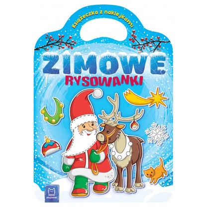 Książeczka z naklejkami. Zimowe rysowanki