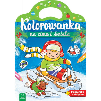 Książeczka z naklejkami. Kolorowanka na zimę i święta.