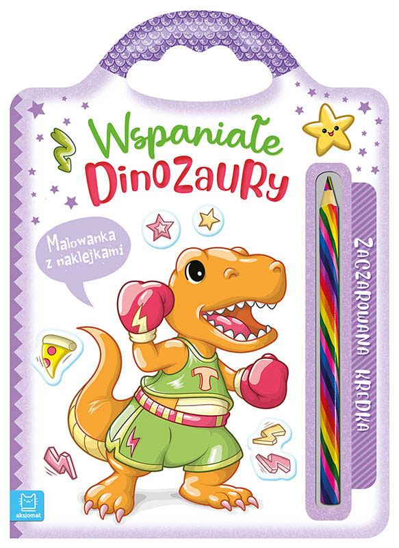 Aksjomat wspaniałe dinozaury malowanka z naklejkami zaczarowana kredka