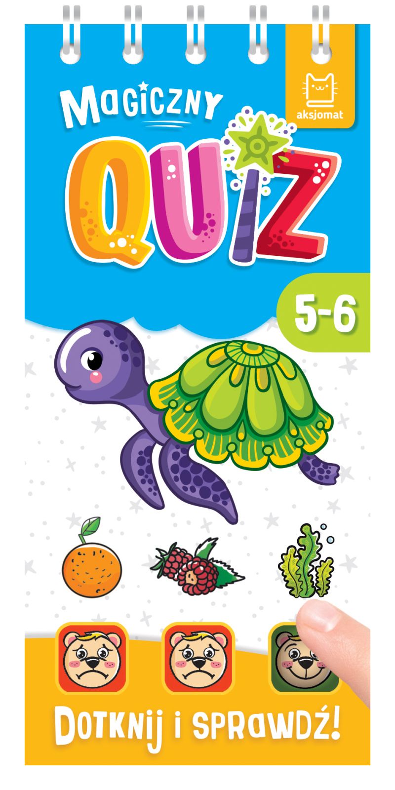 Aksjomat magiczny quiz z żółwikiem dotknij i sprawdź 5-6 lat