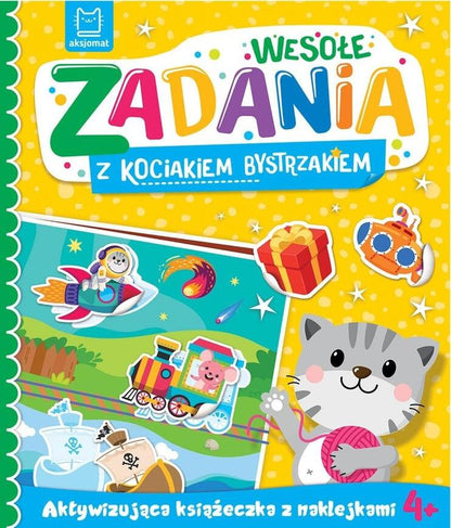 Wesołe zadania z kociakiem bystrzakiem aktywizująca książeczka z naklejkami