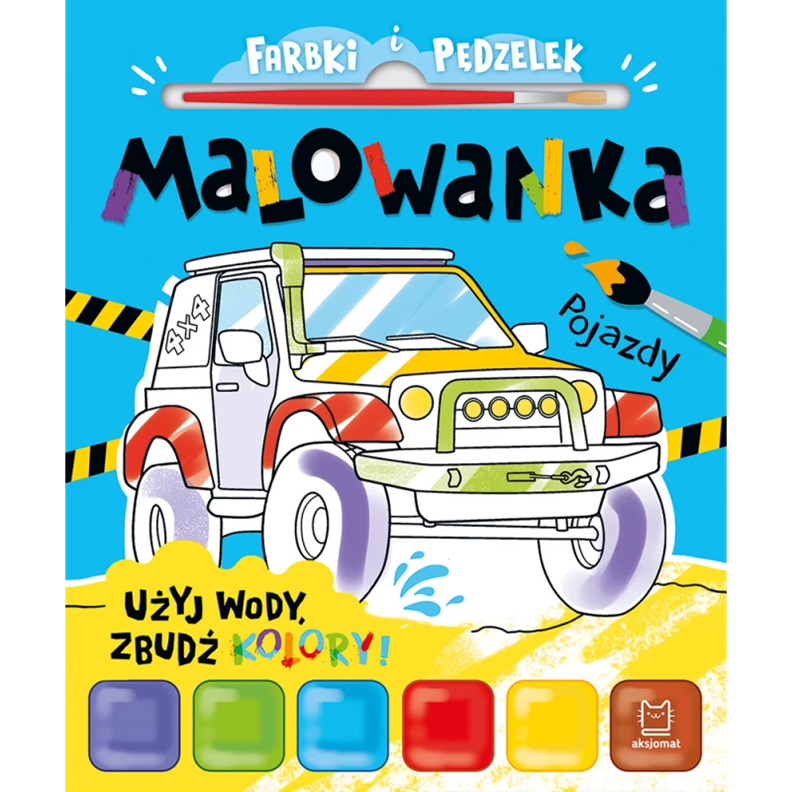 Farbki i pędzelek malowanka użyj wody zbudź kolory! pojazdy