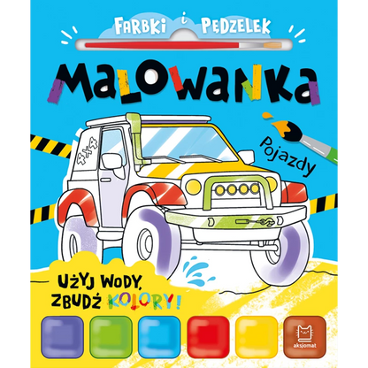 Farbki i pędzelek malowanka użyj wody zbudź kolory! pojazdy