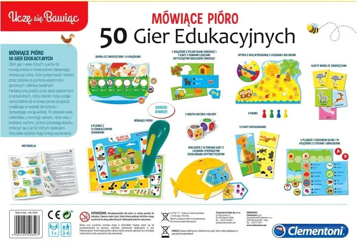 Uczę się bawiąc mówiące pióro z 50 grami edukacyjnymi