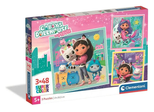 Puzzle 3x48 SuperKolor Koci Domek Gabi