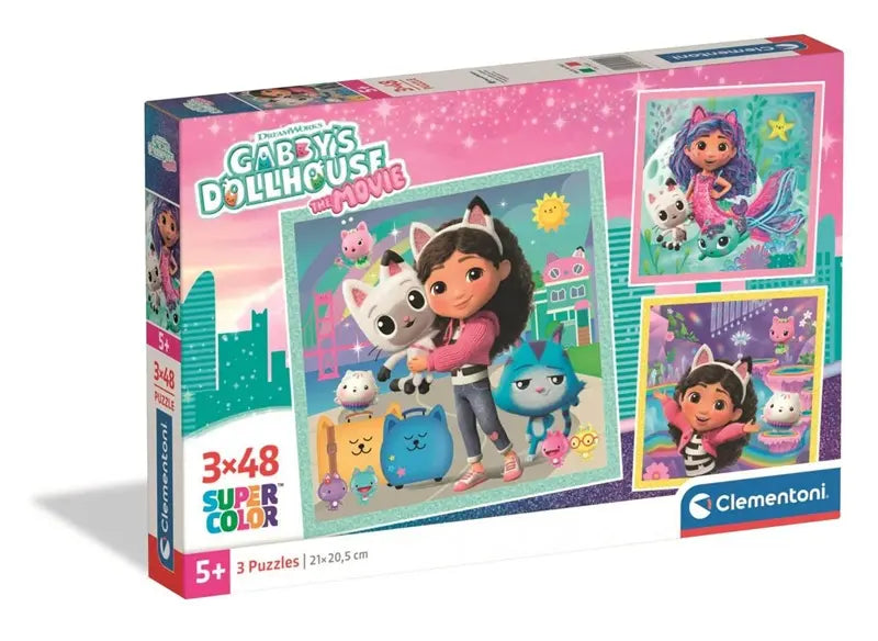 Puzzle 3x48 SuperKolor Koci Domek Gabi