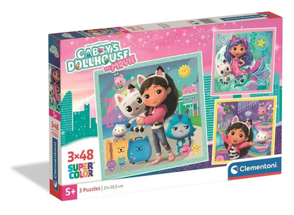 Puzzle 3x48 SuperKolor Koci Domek Gabi