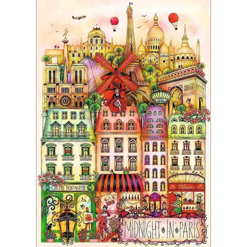 Puzzle Premium Plus Quality 1000 elementów - O północy w Paryżu