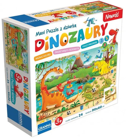Maxi puzzle z dziurką Dinozaury