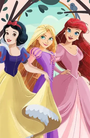 Puzzle Premium Plus Kids UFT Disney 100 ele, Relaks z księżniczkami, kolekcjonerski plakat