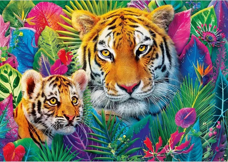 PUZZLE 500 PremPlus TeaTime Tygrysy w dżung..37625