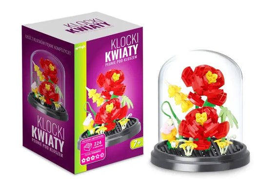 Klocki kwiaty-peonie pod kloszem 224 el.