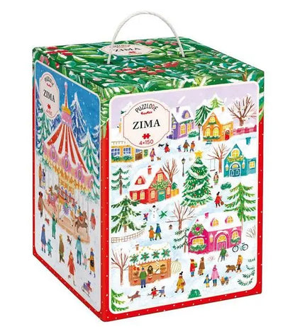 Puzzlove Zima - 4 układanki po 150 elementów