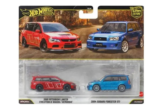 Hot Wheels Premium 2pak aut Forester STI, Evo IX Wagon