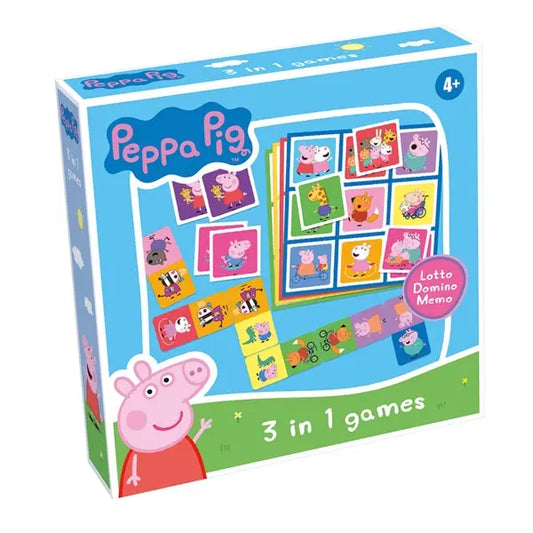 Świnka Peppa 3w1 - Lotto, Domino, Memo