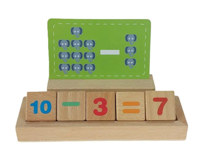 Zestaw klocków 3x3x3cm i kart edukacyjnych