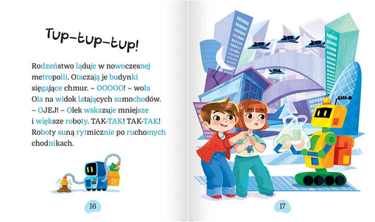 Uczę się czytać. Duże litery. Podział na sylaby. Wyprawa w przyszłość