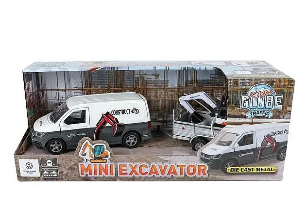Volkswagen Transporter z przyczepą 27cm z napędem i z koparką