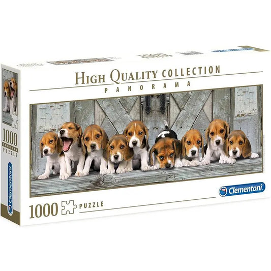 Puzzle 1000 Panorama pieski Beagle