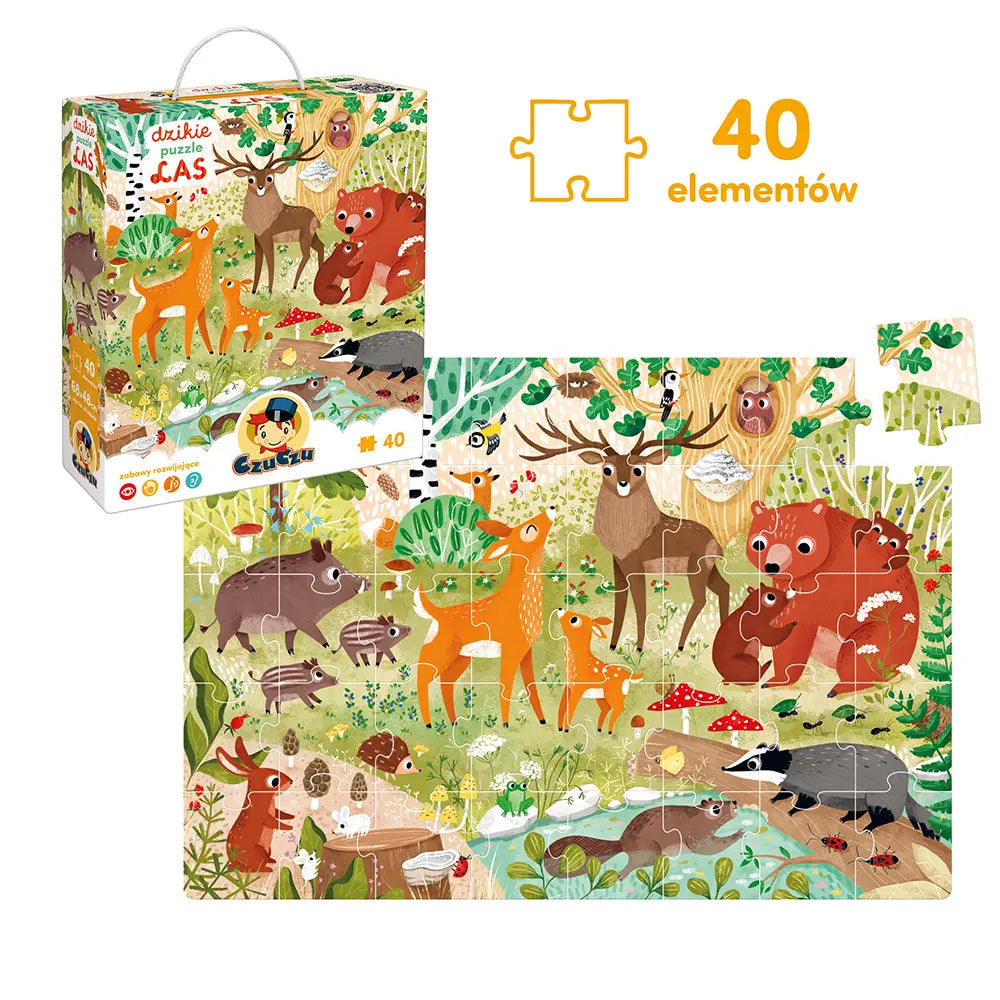 Dzikie puzzle las 3+